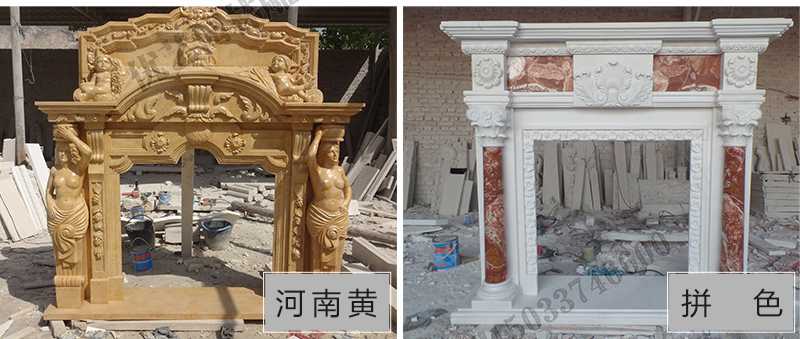 石雕壁爐架款式，定制石雕壁爐架，石雕壁爐架廠家