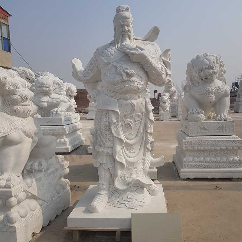 漢白玉關(guān)公像，大理石關(guān)公像，石雕關(guān)公雕像，石材關(guān)公像