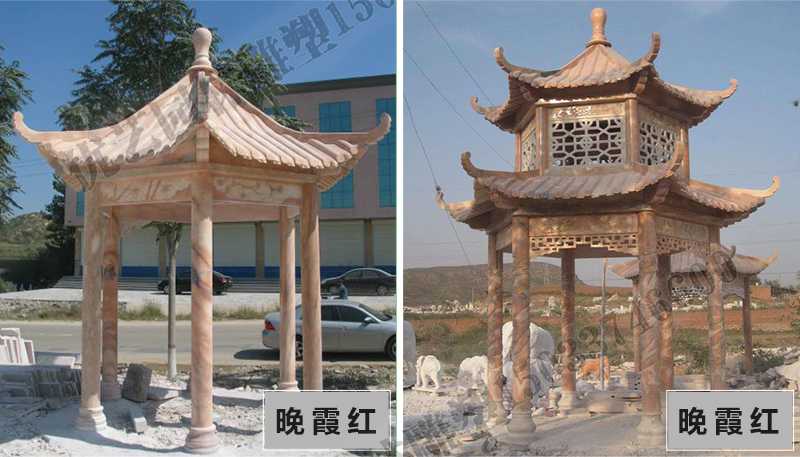 中式大理石涼亭，石雕涼亭廠家，石雕景觀涼亭定制