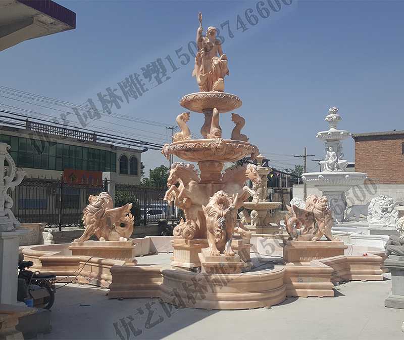 大理石景觀噴泉，歐式大型噴泉，石雕噴泉廠家