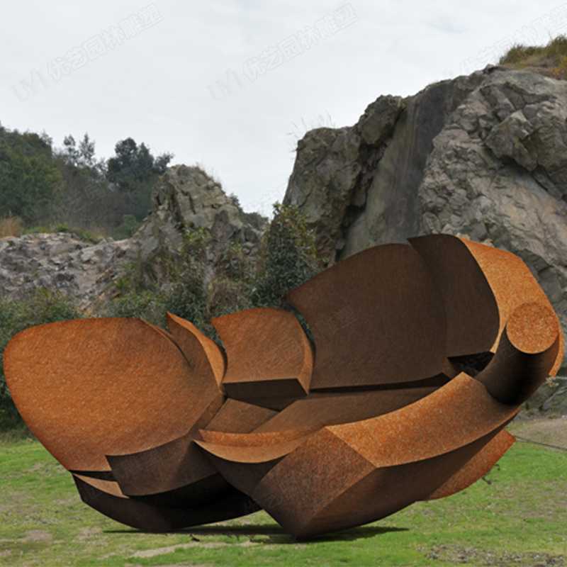 耐候鋼雕塑廠家，耐候鋼樹葉雕塑